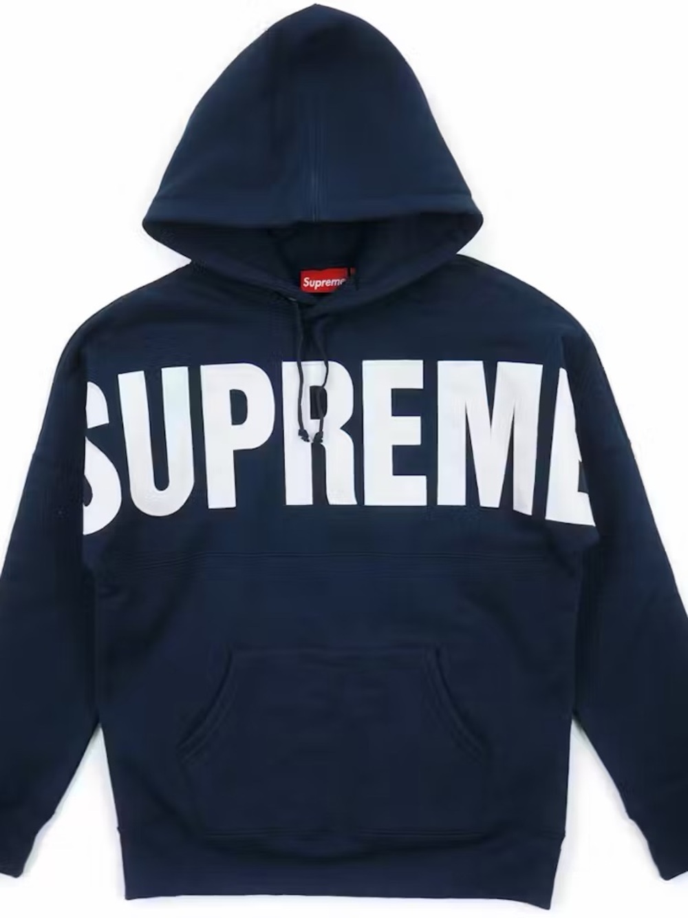 Supreme Navy Banner Logo Hoodie